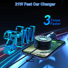 Load image into Gallery viewer, 21W 3-in-1 Retractable Car Phone Charger

