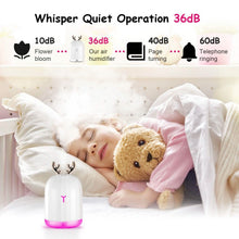 Load image into Gallery viewer, 220ml Cool Mist Humidifier Ultrasonic Air Diffuser Atomizer with 7 Color
