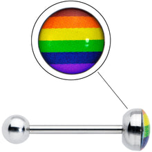 Load image into Gallery viewer, Surgical Steel RAINBOW Gay Pride Barbell
