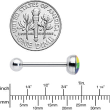 Load image into Gallery viewer, Surgical Steel RAINBOW Gay Pride Barbell
