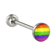 Load image into Gallery viewer, Surgical Steel RAINBOW Gay Pride Barbell
