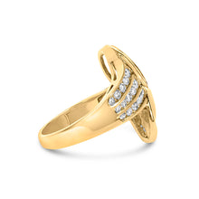 Load image into Gallery viewer, 14K Yellow Gold 1 1/3 Cttw Channel Set Diamond Bypass Cocktail Ring (J-K Color, I1-I2 Clarity) - Ring Size 7
