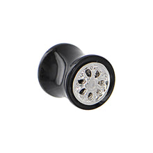 Load image into Gallery viewer, Black Acrylic No. 2 WHEEL FRAME Saddle Plug 00G to 20mm
