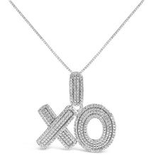 Load image into Gallery viewer, Sterling Silver 1/4 Cttw Diamond PavÃ© XO Pendant Necklace
