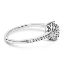 Load image into Gallery viewer, Sterling Silver 1/5 Cttw Diamond Round Motif Halo Ring
