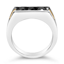 Load image into Gallery viewer, Men's 14K Yellow Gold Plated Sterling Silver 1-1/2 Cttw Black Diamond Channel Set Band Ring
