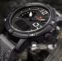 Load image into Gallery viewer, Men's Multifunction Digital Analog Waterproof Watch With Alarm And Automatic Time Zones Unique Design Excellent Gift
