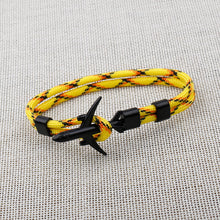 Load image into Gallery viewer, Modern Fashion Airplane Anchor Bracelets Men Charm Rope Chain Paracord Bracelet Women Male Air Force Style Wrap Metal Sport Hook Gift
