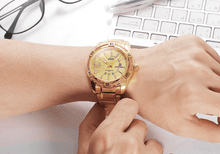 Load image into Gallery viewer, Men's  Luxury Stainless steal Waterproof Watch With Day And Date Display Unique Design Perfect Gift In Modern Metal Men  Wrist Watch Design
