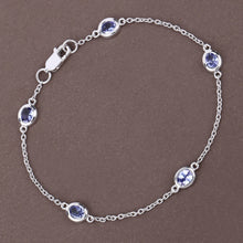 Load image into Gallery viewer, 1.65 Carat Genuine Tanzanite .925 Sterling Silver Bracelet
