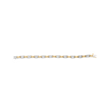 Load image into Gallery viewer, 14K Two-Tone Gold 1.00 Cttw Princess-Cut Diamond Chain Link 7" Bracelet (H-I Color, SI1-SI2 Clarity)
