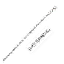 Load image into Gallery viewer, 3.0mm 14k White Gold Solid Diamond Cut Rope Bracelet
