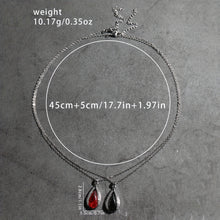 Load image into Gallery viewer, A Stylish And Exquisite Set of Black And Red Teardrop Glass Pendant Earrings And Necklace, Perfect for Valentine'S Day, Anniversaries, Birthdays, Parties, Weddings, And As Jewelry Gifts.
