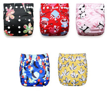 Load image into Gallery viewer, Modern Luxury Printed Baby Nappy 5pcs/Lot Washable Diapers Good Quality Pocket Diaper For Kids
