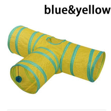 Load image into Gallery viewer, 2/3/4/5 Holes Pet Cat Tunnel Toys Foldable Pet Cat Kitty Training Interactive Fun Toy For Cats Rabbit Animal Play Tunnel Tube For Cats Tunnels for Indoor Cats Cat Tube Collapsible 3 Way Pet Tunnel Great Toy for Cats
