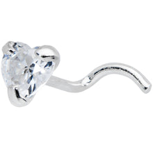 Load image into Gallery viewer, Sterling Silver 925 Clear CZ Heart Nose Ring
