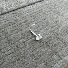 Load image into Gallery viewer, Sterling Silver 925 Clear CZ Heart Nose Ring

