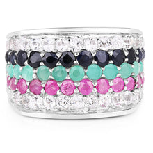 Load image into Gallery viewer, 4.28 Carat Genuine Multi Stone .925 Sterling Silver Ring
