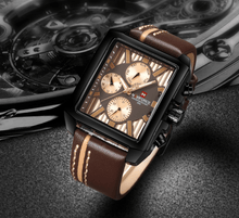 Load image into Gallery viewer, Men's Waterproof Watch With Leather Belt And Chronometers  Retro Style Unique Shape Excellent Gift
