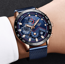 Load image into Gallery viewer, Men's Sports Waterproof Watch With  Stainless Steel Bracelet Unique Design Perfect Gift For Your Man

