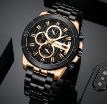 Load image into Gallery viewer, Men's Waterproof  Watch With Chronometers Day View And Fluorescent Hands Unique  Luxury Design  Perfect Gift
