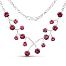 Load image into Gallery viewer, 6.00 Carat Genuine Rhodolite Garnet .925 Sterling Silver Necklace
