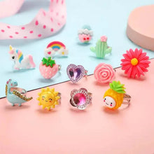 Load image into Gallery viewer, 24 Adorable Pink Sheep Little Girl Jewel Rings
