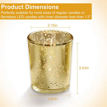 Load image into Gallery viewer, 24-Pieces Gold Votive Tealights Candle Holder Mercury Glass
