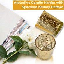 Load image into Gallery viewer, 24-Pieces Gold Votive Tealights Candle Holder Mercury Glass
