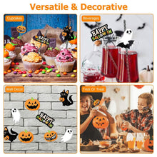 Load image into Gallery viewer, 24-Pieces: Halloween Party Striped Decorative Paper Straws
