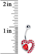 Load image into Gallery viewer, Red Gem Desire of the Heart Belly Ring
