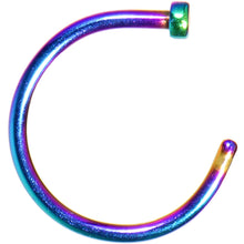 Load image into Gallery viewer, 18G 3/8 Rainbow Anodized Titanium Nose Hoop
