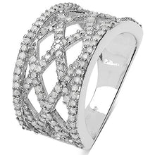 Load image into Gallery viewer, 0.92 Carat Genuine White Diamond .925 Sterling Silver Ring
