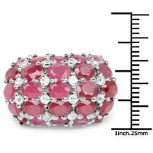 Load image into Gallery viewer, 8.54 Carat Glass Filled Ruby and White Topaz .925 Sterling Silver Ring
