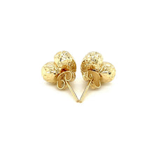 Load image into Gallery viewer, 14k Yellow Gold Puffed Heart Earrings with Diamond Cuts
