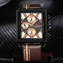 Load image into Gallery viewer, Men's Waterproof Watch With Leather Belt And Chronometers  Retro Style Unique Shape Excellent Gift
