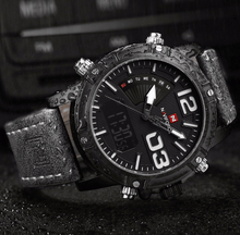 Load image into Gallery viewer, Men's Multifunction Digital Analog Waterproof Watch With Alarm And Automatic Time Zones Unique Design Excellent Gift
