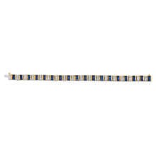 Load image into Gallery viewer, 14K Yellow Gold 2/5 Cttw Diamond &amp; 8.0 Cttw Baguette Cut Blue Sapphire Alternating Link Bracelet (G-H Color, VS1-VS2 Clarity) - 7" Inches
