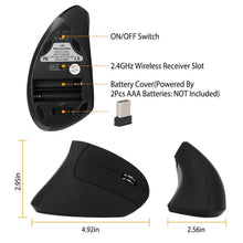 Load image into Gallery viewer, 2.4G Wireless Vertical Mouse Ergonomic Optical Mice
