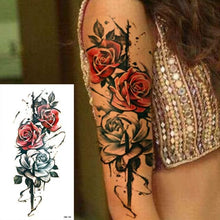 Load image into Gallery viewer, 25 Sheets Flower Rose Luxury Tattoos Waterproof Temporary Sticker 3D Rose Flower Tattoos Body Art Arm Fake Tatoo For Womens
