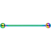 Load image into Gallery viewer, 14G Rainbow Anodized Titanium Industrial Barbell Earring
