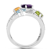 Load image into Gallery viewer, 3.66 Carat Genuine Multi Stones .925 Sterling Silver Ring
