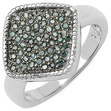 Load image into Gallery viewer, 0.28 Carat Genuine Blue Diamond .925 Sterling Silver Ring
