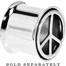 Load image into Gallery viewer, 9/16 Stainless Steel Double Flare Peace Symbol Tunnel
