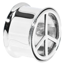 Load image into Gallery viewer, 3/4 Stainless Steel Double Flare Peace Symbol Tunnel
