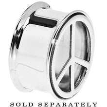 Load image into Gallery viewer, 7/8 Stainless Steel Double Flare Peace Symbol Tunnel
