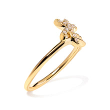Load image into Gallery viewer, 10K Yellow Gold 1/10 Cttw Diamond  Palm Tree Statement Ring (H-I Color, I1-I2 Clarity) - Ring Size 7
