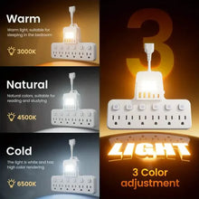 Load image into Gallery viewer, 12-in-1 Adjustable Desk Lamp Power Strip – 6 AC Outlets, 3 USB-A &amp; 2 Type-C Ports, Surge Protection

