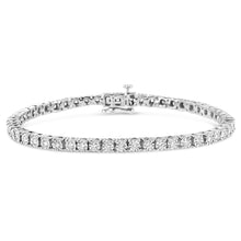 Load image into Gallery viewer, 10K White Gold 1/2 Cttw Real Diamond Illusion-Set Miracle Plate Tennis Bracelet (I-J Color, SI2-I1 Clarity) - Size 7.5"
