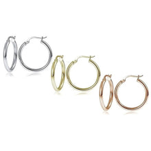 Load image into Gallery viewer, 25mm Classic French Lock Hoops in Solid Sterling Silver
